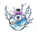 Water perfume tattoo design idea