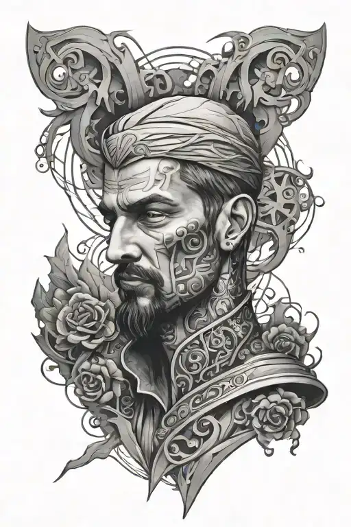 a man who tried his best to achieve everything but failed in life finally finds a way to success  tattoo design idea