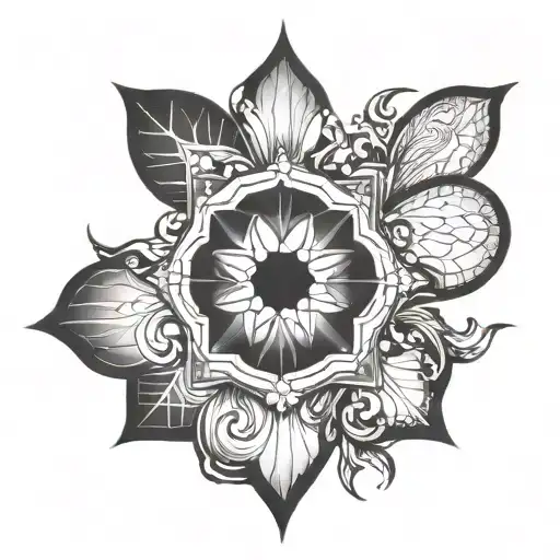 stain glass window tattoo design idea