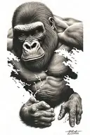angry gorilla tattoo design idea