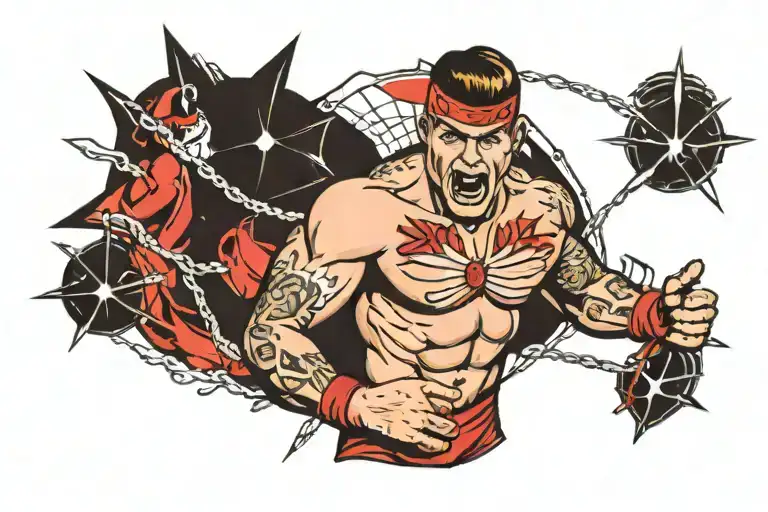 A web with a wrestler tattoo design idea