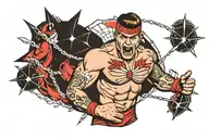 A web with a wrestler tattoo design idea
