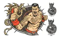 A web with a wrestler tattoo design idea