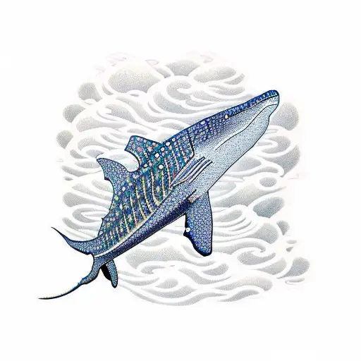 whale shark 444 tattoo design idea