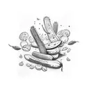 3 crazy cucumbers tattoo design idea