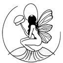 Faerie sitting on a mushroom tattoo design idea