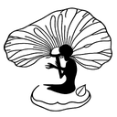 Faerie sitting on a mushroom tattoo design idea