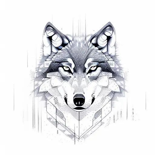 Wolf, Forest  tattoo design idea