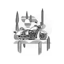 motorcycle adventure tattoo design idea