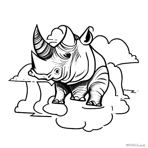 crazy rhino tattoo design idea