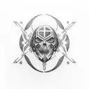 Tattoo of the name Luke using negative space tattoo design idea