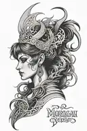 morrigan Irish goddes tattoo design idea