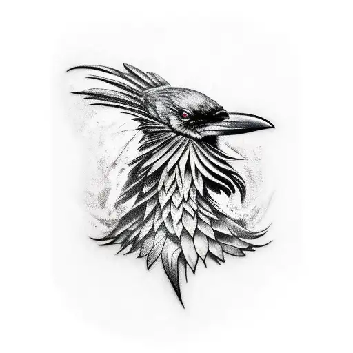 raven, magic the gathering tattoo design idea