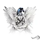 raven, magic the gathering tattoo design idea