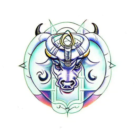 gemini astrological sign with Taurus horns and scorpio tail included  tattoo design idea
