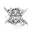 gemini symbol with elements of Taurus and Scorpio symbols tattoo design idea