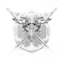 main focus on gemini symbol with elements of Taurus and Scorpio symbols tattoo design idea