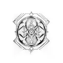 main focus on gemini symbol with elements of Taurus and Scorpio symbols tattoo design idea