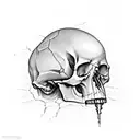 hand crushing skull tattoo design idea