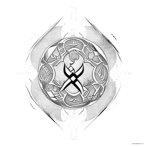 Incorporate a traditional trader symbol with the word 'nephew' in a unique font tattoo design idea