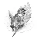 Steampunk Raven tattoo design idea