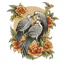 2 cranes japanese tattoo design idea