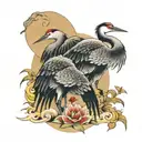 2 cranes japanese tattoo design idea