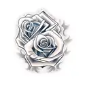 rose fire  tattoo design idea