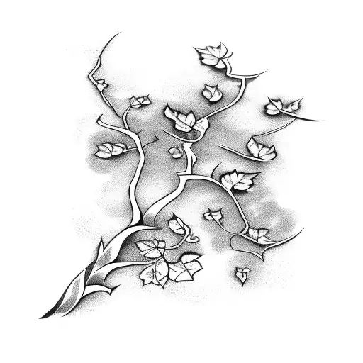 ivy vine tattoo design idea