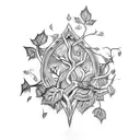 ivy vine tattoo design idea