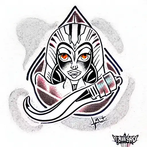Ahsoka Tano Jedi tattoo design idea