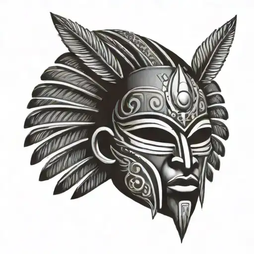 african warrior mask tattoo design idea