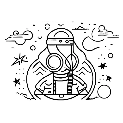 man on the moon simple tattoo design idea