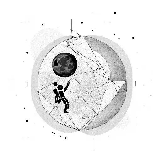 man on the moon simple tattoo design idea