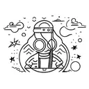 man on the moon simple tattoo design idea
