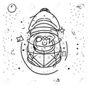 man on the moon simple tattoo design idea