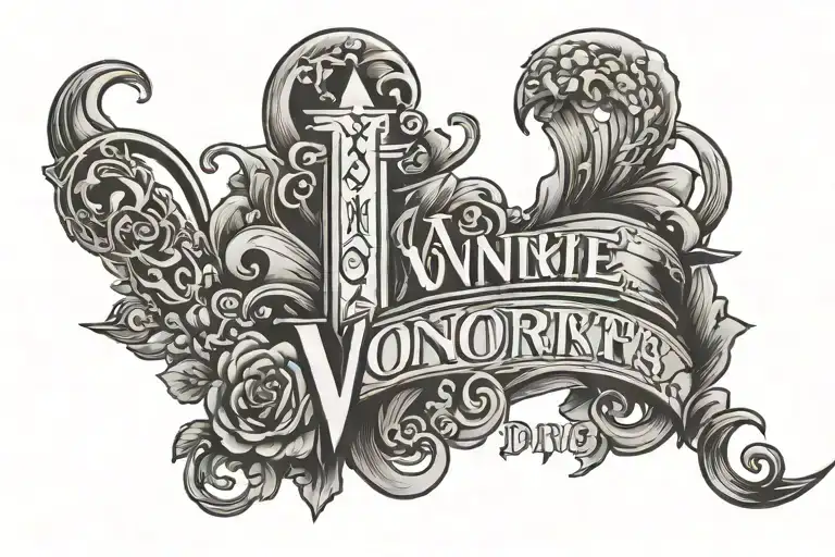 a tattoo that says vonnie with the font ofd gervonta davis's tatoo tattoo design idea