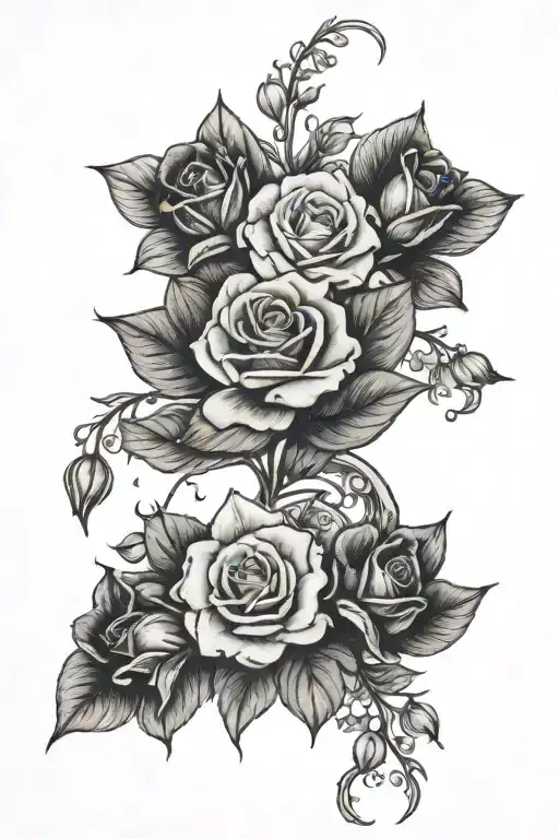 women's sleeve tattoo with only god can judge me on back on the arm, lilly of the valley flowers, two roses tattoo design idea