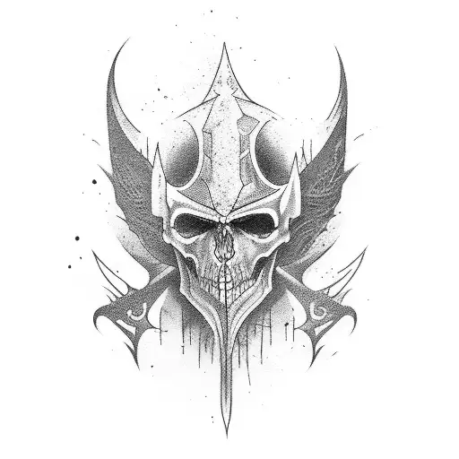 dark god love evil tattoo design idea