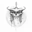 dark god love evil tattoo design idea