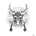 dark god love evil tattoo design idea