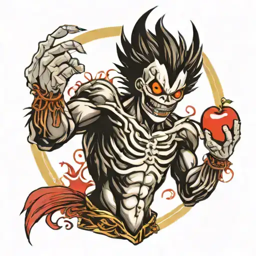 shinigami ryuk death note apple   tattoo design idea