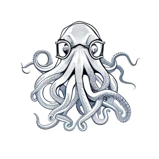 octopus with scuba diver tattoo design idea