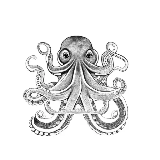 octopus with scuba diver tattoo design idea