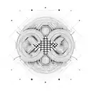 A binary code pattern merging with circuitry lines tattoo design idea