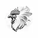 rooster hippy tattoo design idea