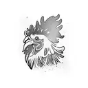 rooster hippy tattoo design idea