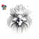 rooster hippy tattoo design idea