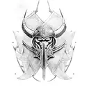 Incorporate Viking armor into a motorcycle design tattoo design idea