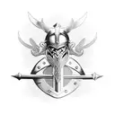 Incorporate Viking armor into a motorcycle design tattoo design idea